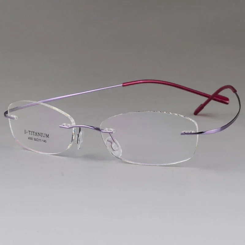 Titanium Unisex Rimless Optical Frame - Model 8007 
