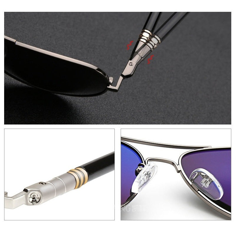 Vintage Black Pilot Sunglasses 