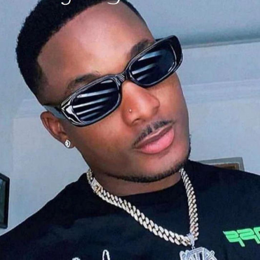 Vintage Rectangle Black Sunglasses 