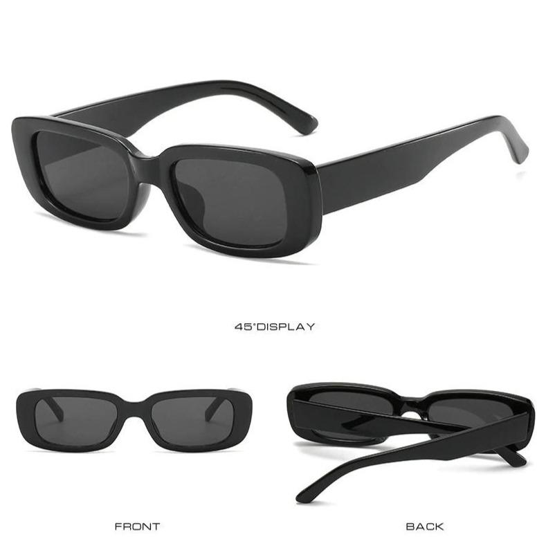 Vintage Rectangle Black Sunglasses 