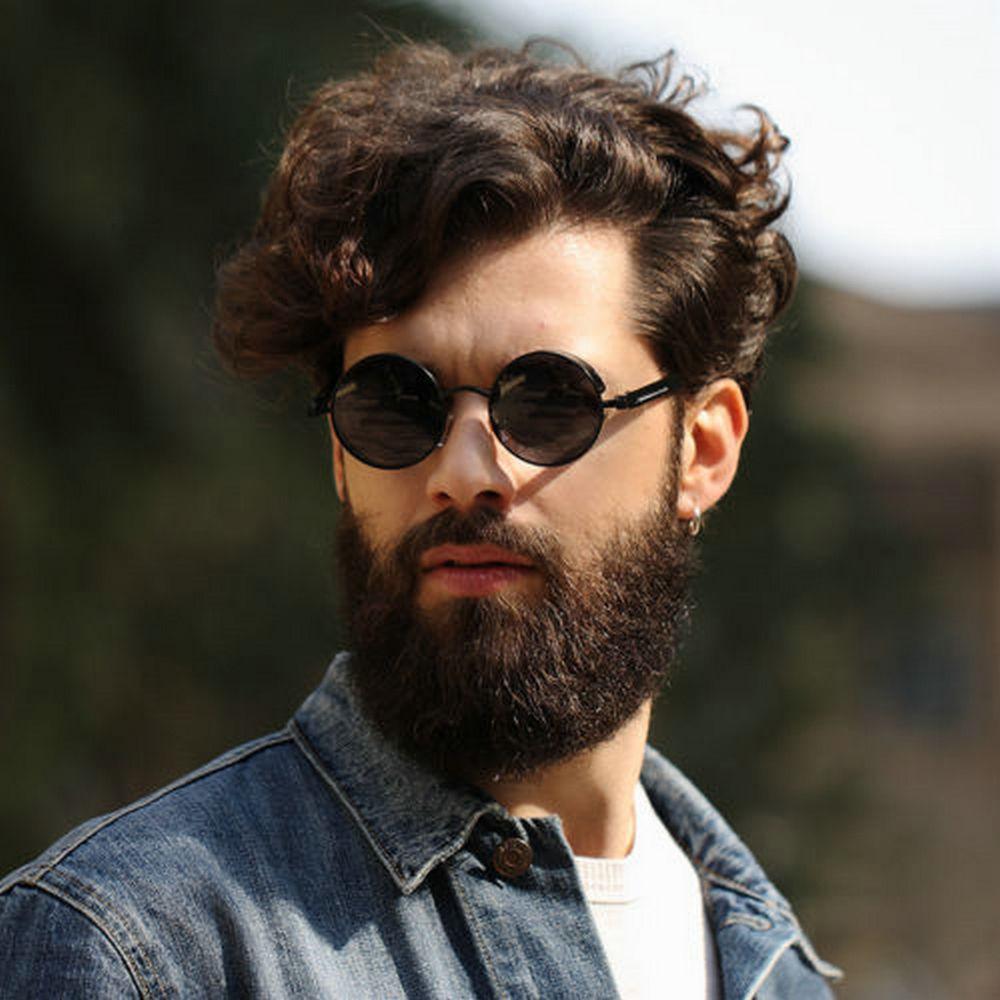 Vintage Retro Polarized Round Steampunk Sunglasses  