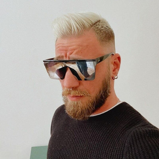 Vintage Rimless Oversized Square Sunglasses 