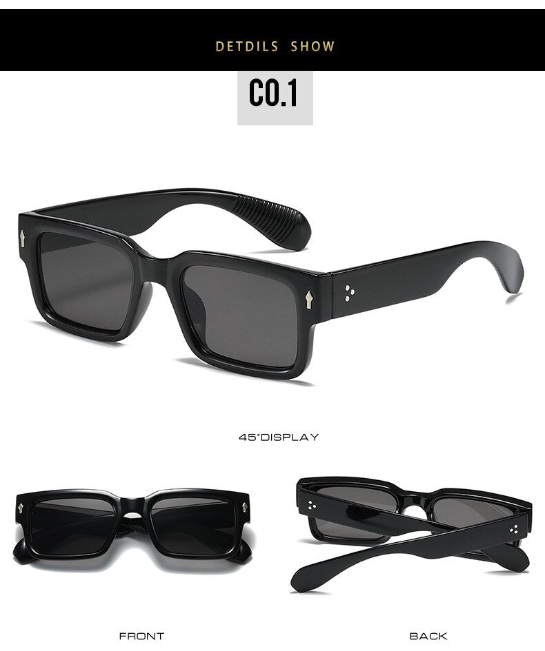 Vintage Shade Square Oversize Designer Sunglasses Eyeglasses Men Women 