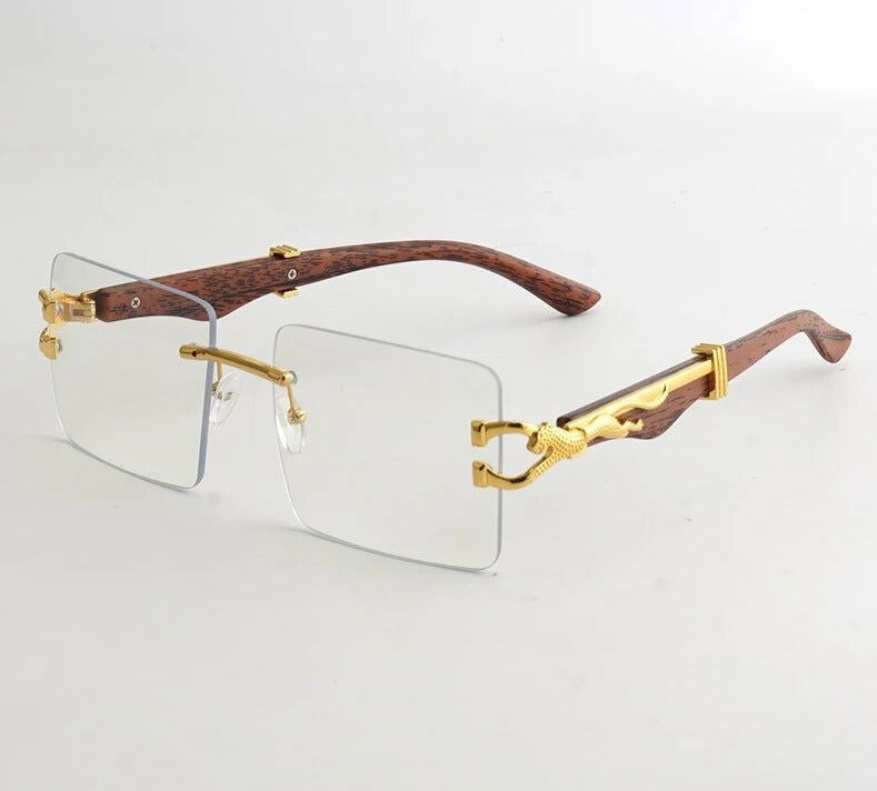 Vintage Square Rimless Sunglasses - Unisex 
