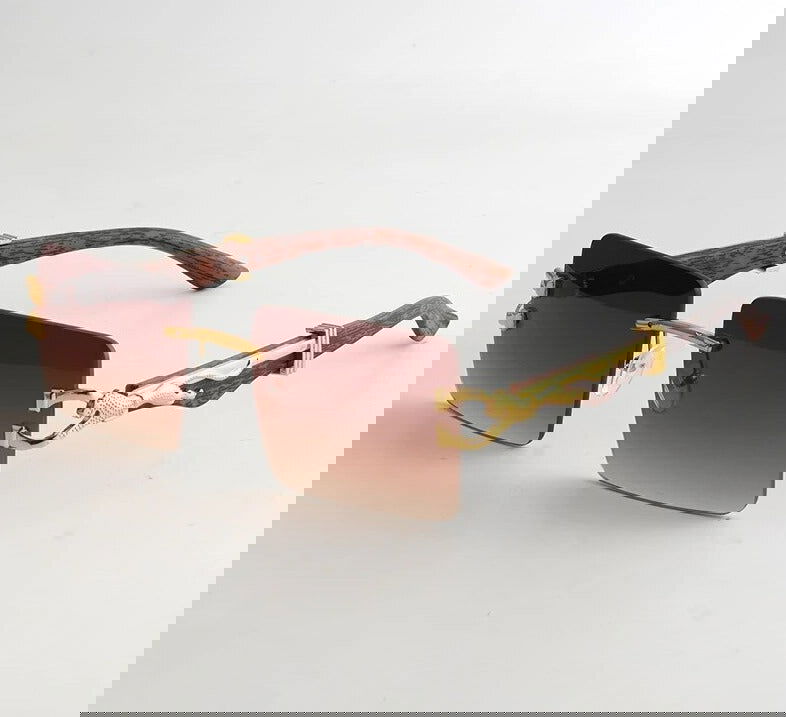 Vintage Square Rimless Sunglasses - Unisex 