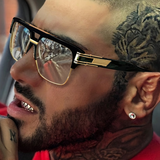Men's Retro Double Bridge Fashion Eyeglasses