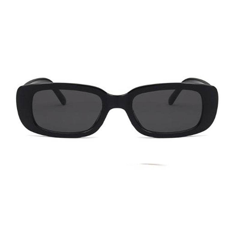 Sunglass Lover black small rectangle sunglasses for women with slim rectangular frame and UV400 protective lenses