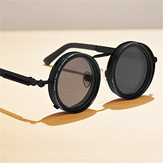 ND Filter Adjustable Dimming Round Polarized Sunglasses