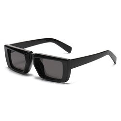 Black hip hop rectangle sunglasses with thick frame by Sunglass Lover