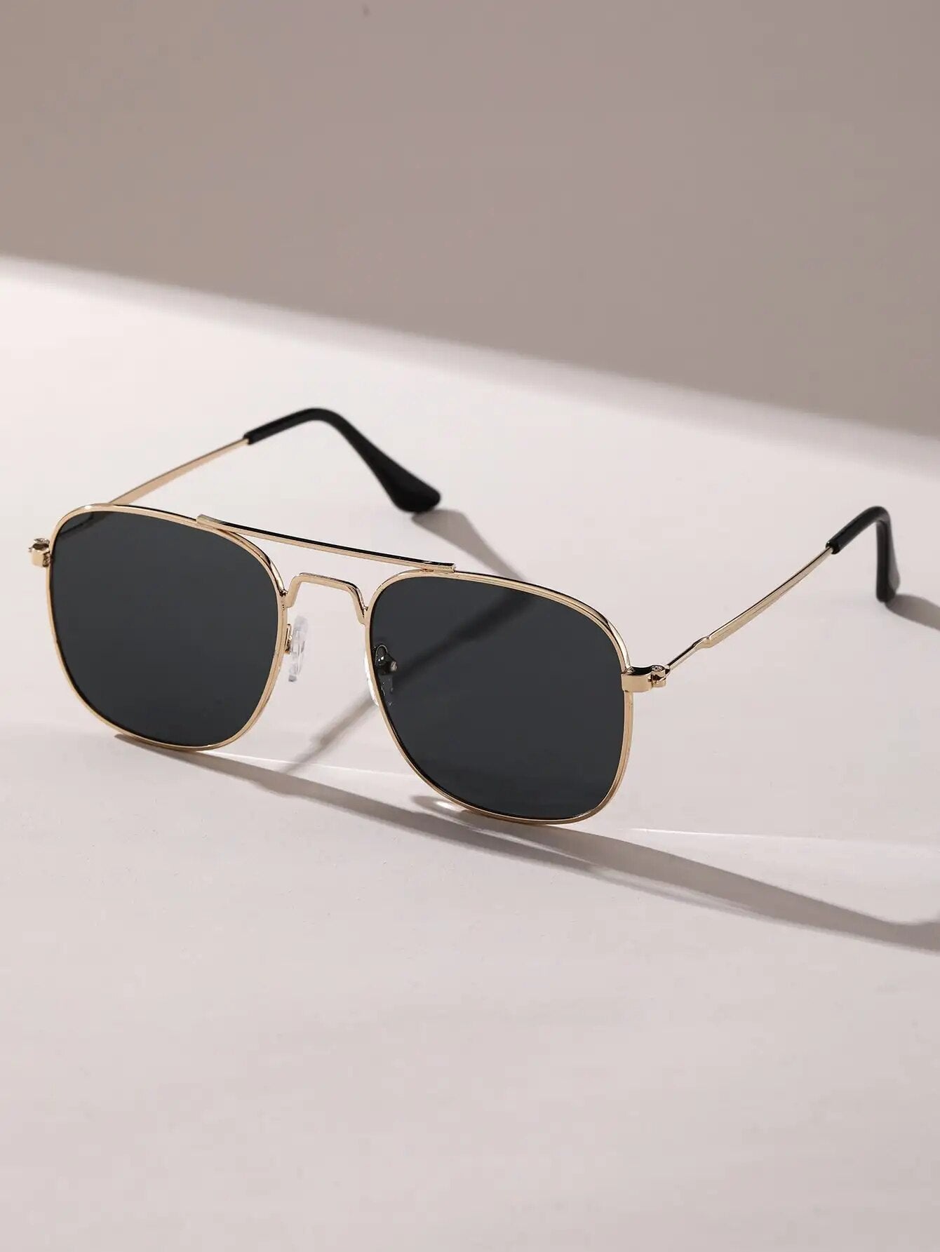 Square sunglasses with gold frame and black lenses from Sunglass Lover to buy Marc sunglasses online India