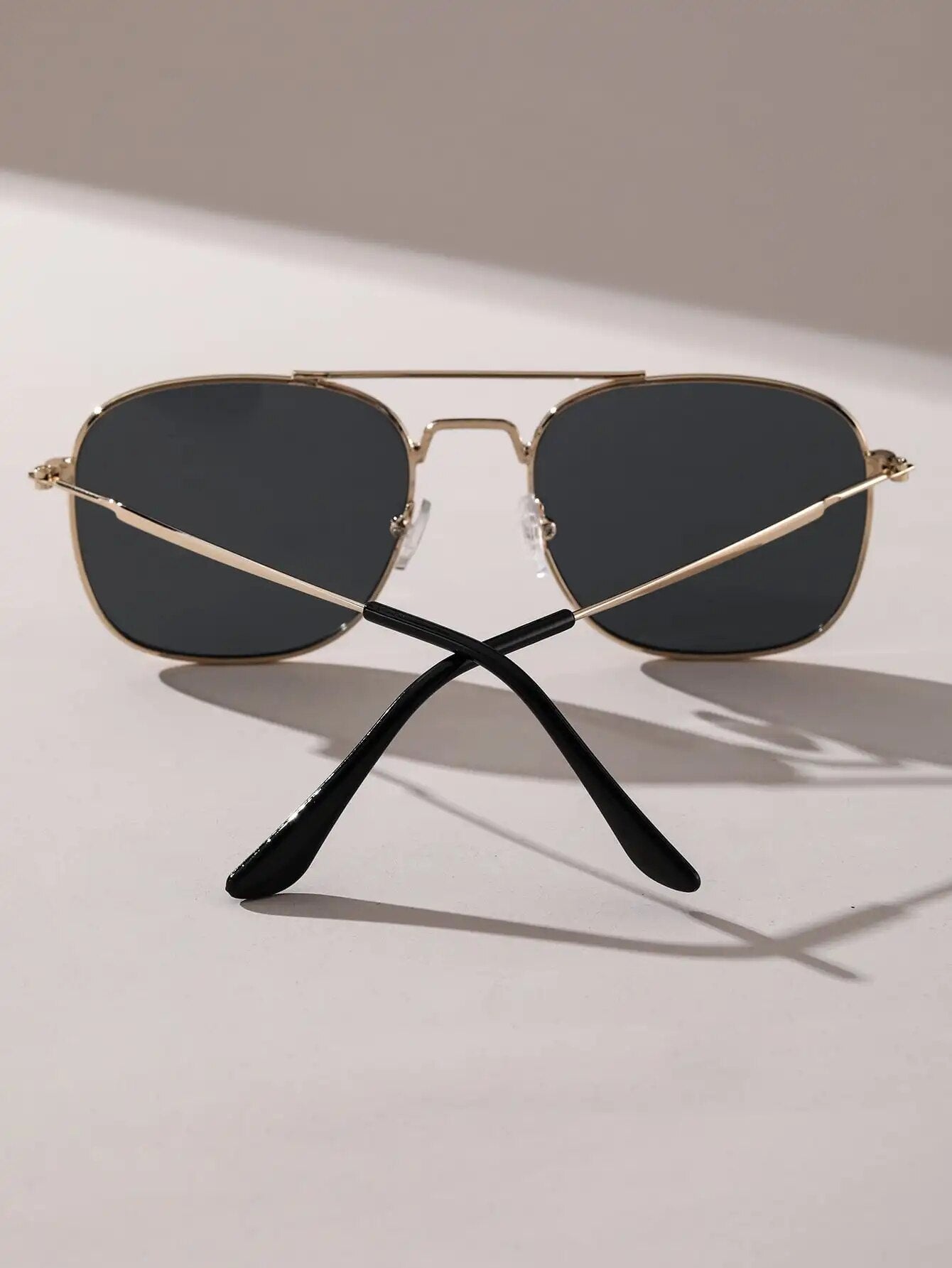 Square sunglasses with gold frame and black lenses to buy Marc sunglasses online India