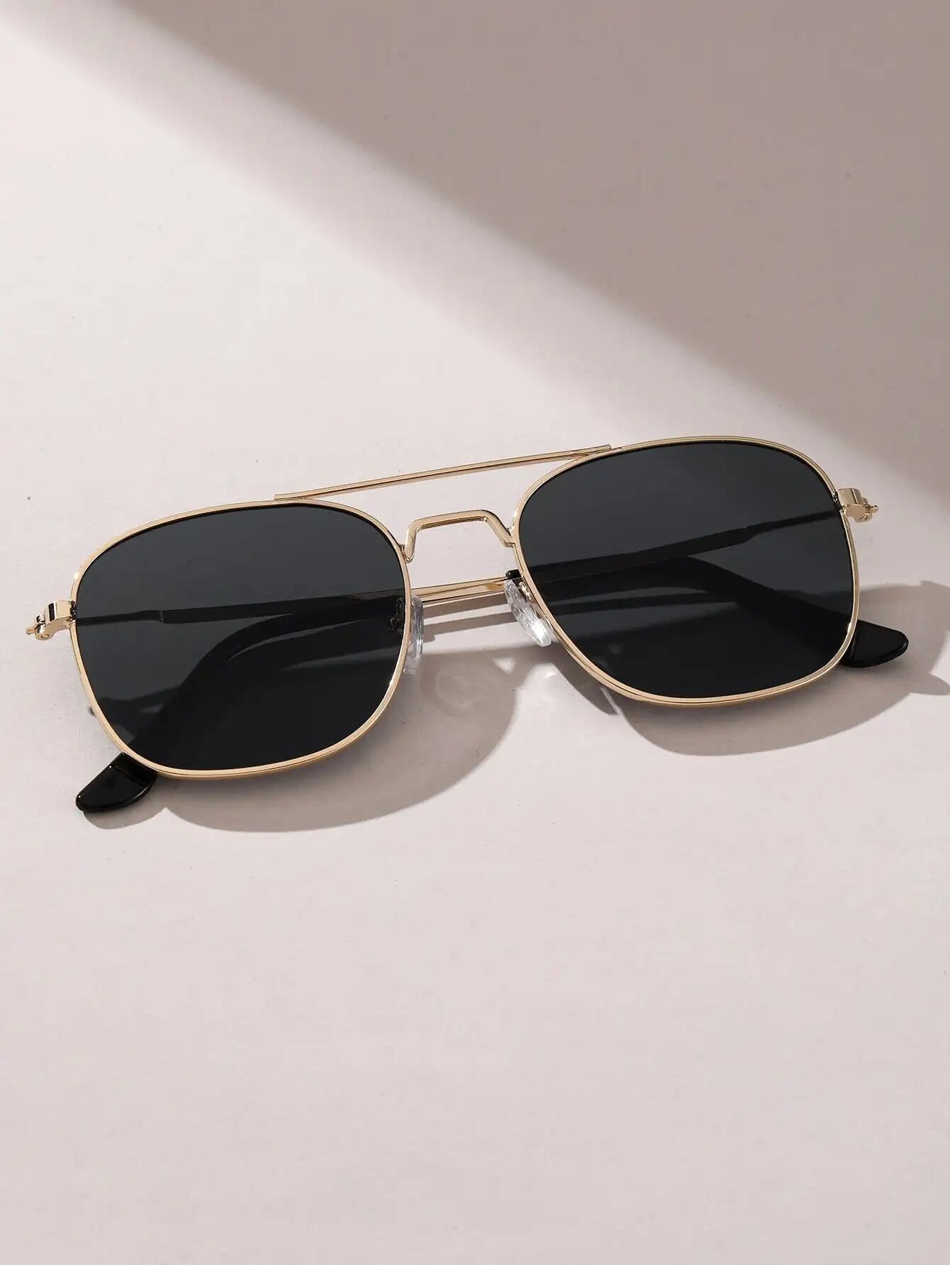Square sunglasses with gold frame and black lenses from Sunglass Lover buy Marc sunglasses online India