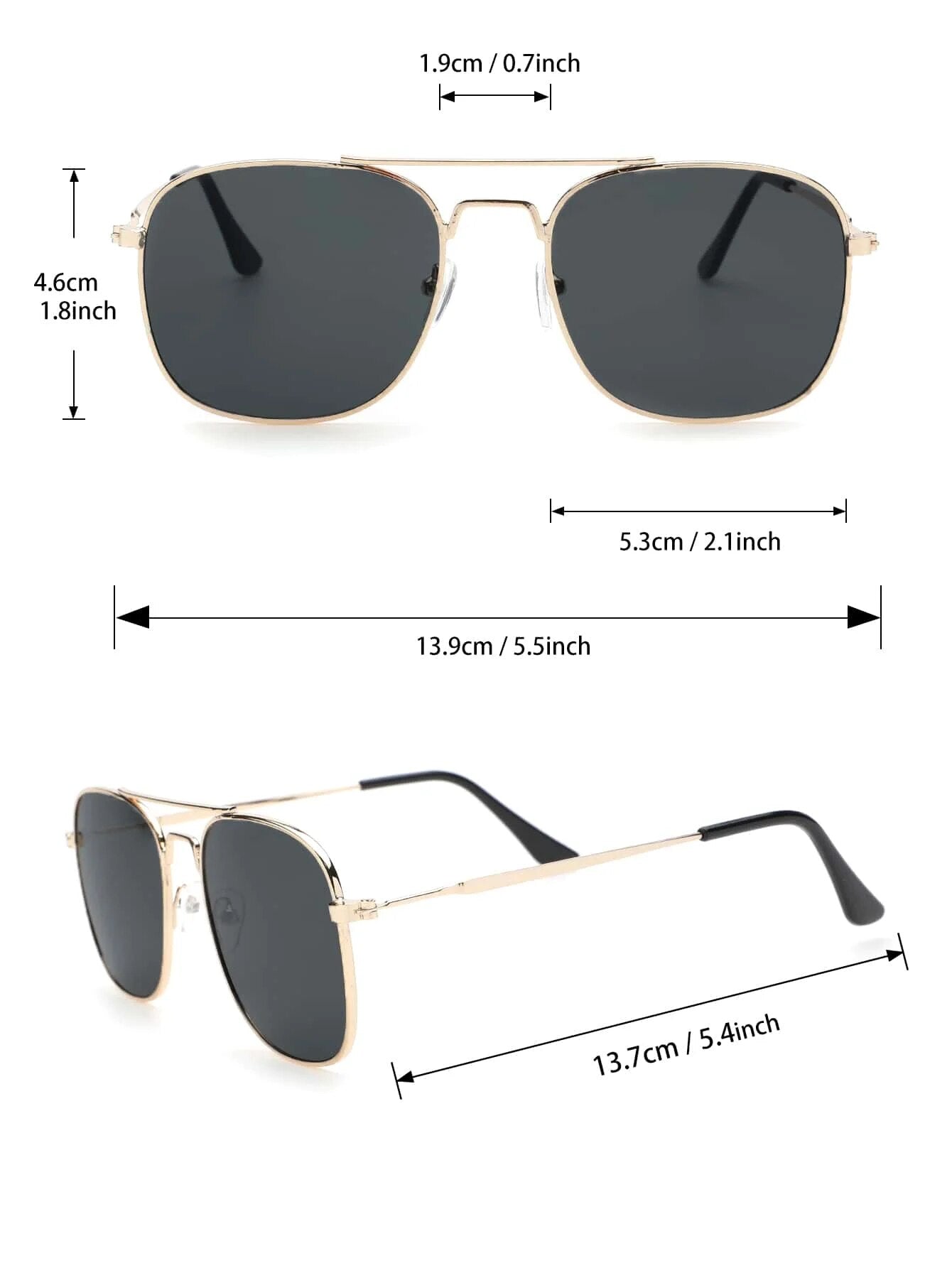 Square sunglasses with gold frame and dark lenses by Sunglass Lover buy Marc sunglasses online India