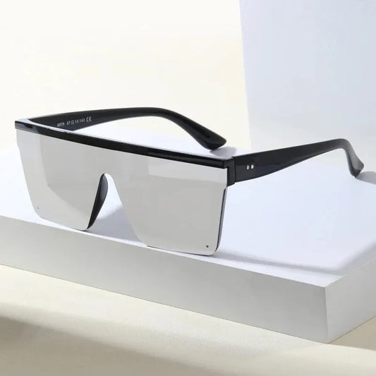Martin shield sunglasses for men by Sunglass Lover with black frame and reflective square lenses