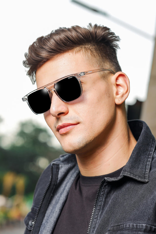 Classic Retro Jasper Grey Square Sunglasses (55 mm)