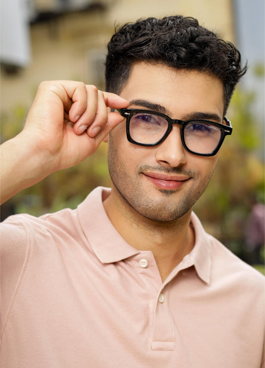 Knight Black Clear Wayfarer Eyeglasses – UV Protection