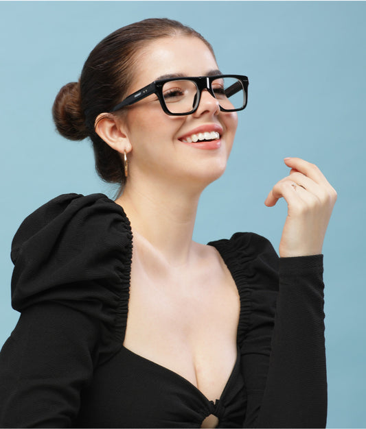 Shawn Black Clear Wayfarer eyeglasses – UV Protection