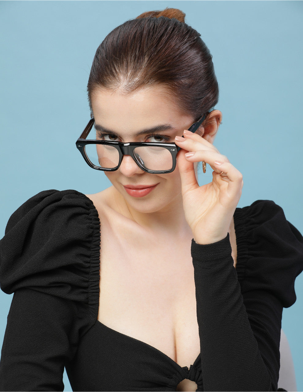 Shawn Black Clear Wayfarer eyeglasses – UV Protection