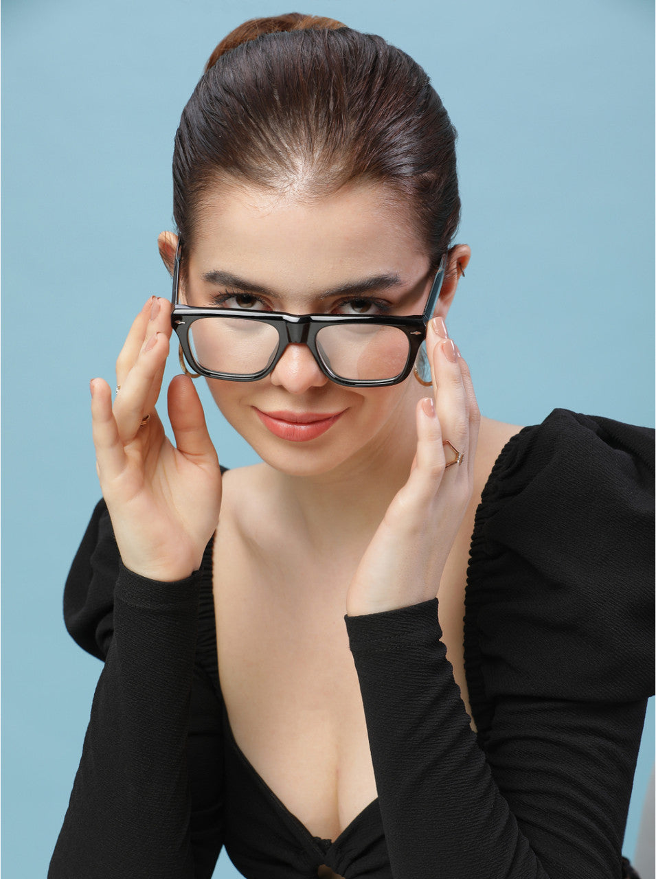 Shawn Black Clear Wayfarer eyeglasses – UV Protection