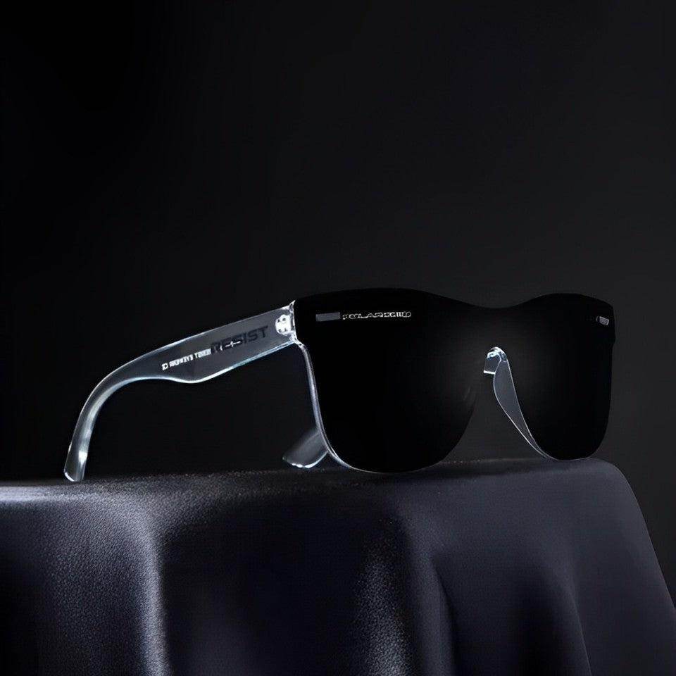Sunglass Lover Risen Blaze Weyfarer sunglasses transparent frames with black gradient lenses sleek modern wayfarer
