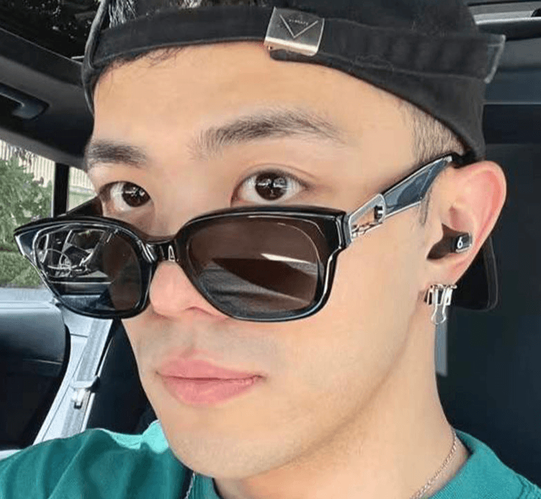 Sunglass Lover black rectangle sunglasses worn by model in car product photo for retro cat eye sunglasses for women